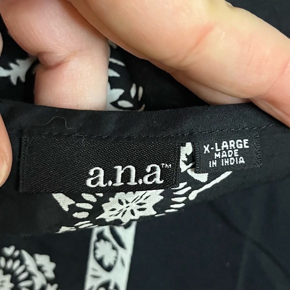 A.N.A  Black & White Boho Midi Dress – Size XL - Picture 5 of 7